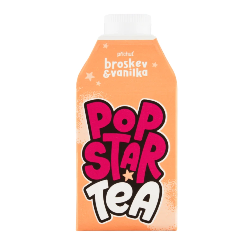 Pop Star Tea Ledový čaj Broskev & vanilka 500 ml