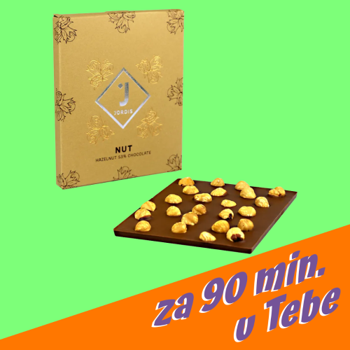 Mléčná čokoláda s celými lískovými ořechy