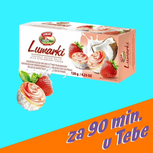 Lumarki wafer balls jahodové 120g