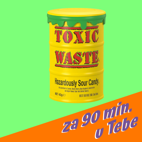 Toxic Waste – superkyselé bonbony  žluté 42g