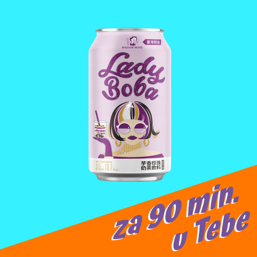 Lady Boba bubble tea s příchutí taro 315 ml